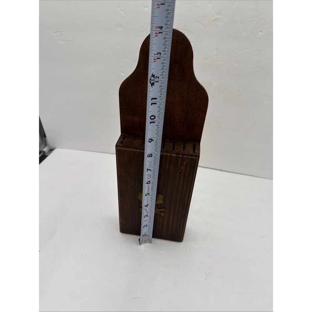 Vintage Wooden Knife Holder Rooster Wall Mount Kitchen Decor